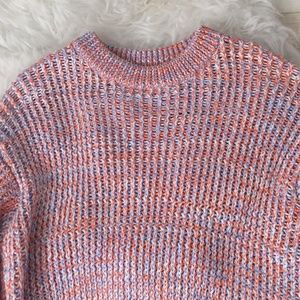 H&M knitted orange blue white sweater